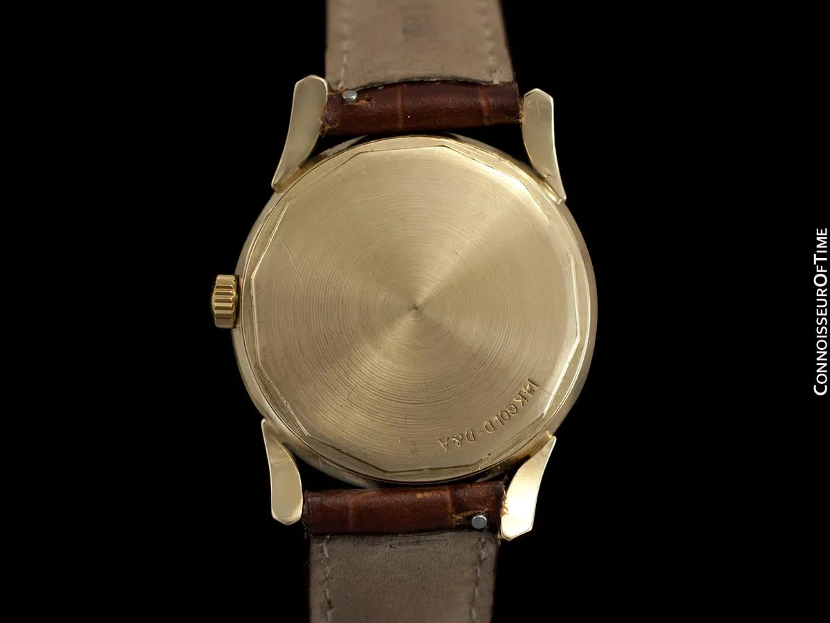 1957 Jaeger-LeCoultre Vintage Watch, Automatic with Bombe Lugs - 14K Gold