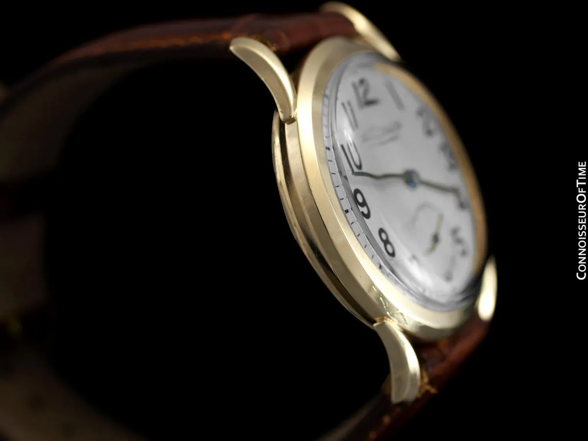 1957 Jaeger-LeCoultre Vintage Watch, Automatic with Bombe Lugs - 14K Gold