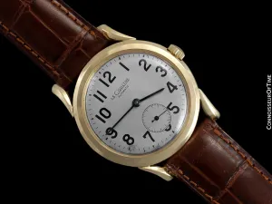 1957 Jaeger-LeCoultre Vintage Watch, Automatic with Bombe Lugs - 14K Gold
