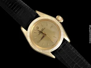 1959 Rolex Oyster Perpetual Classic Ladies Vintage Watch - 14K Gold