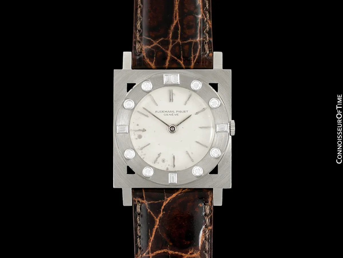 1960 Audemars Piguet Vintage Mens Cal. 2003 Ultra Thin Watch - 18K White Gold & Diamonds