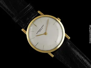 1960's Audemars Piguet "Extra-Flat" Vintage Mens Midsize Quartz Watch - 18K Gold