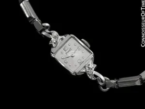 1960's Piaget Vintage Ladies Handwound Dress Watch - 14K White Gold & Diamonds