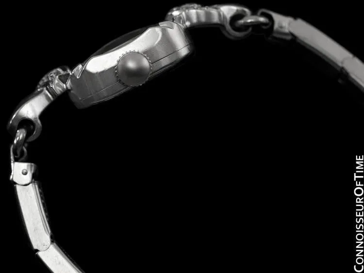 1960's Piaget Vintage Ladies Handwound Dress Watch - 14K White Gold & Diamonds