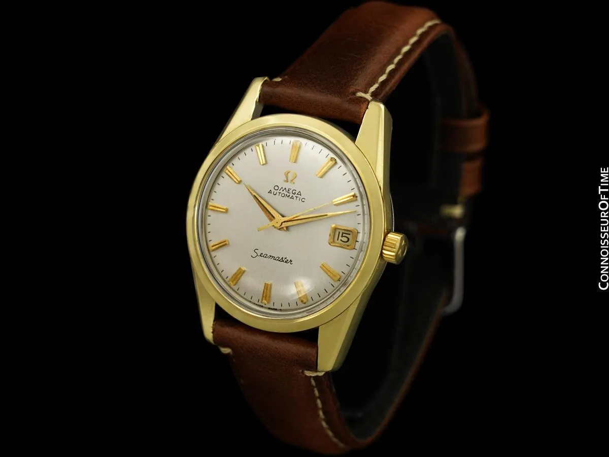 1961 Omega Seamaster Calendar Vintage Mens Cal. 562 14K Gold Shell Watch - Omega Boxes & Papers