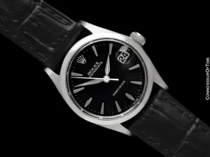 1961 Rolex Oysterdate Vintage Mens Midsize Unisex 30mm Ref. 6466 Watch - Stainless Steel