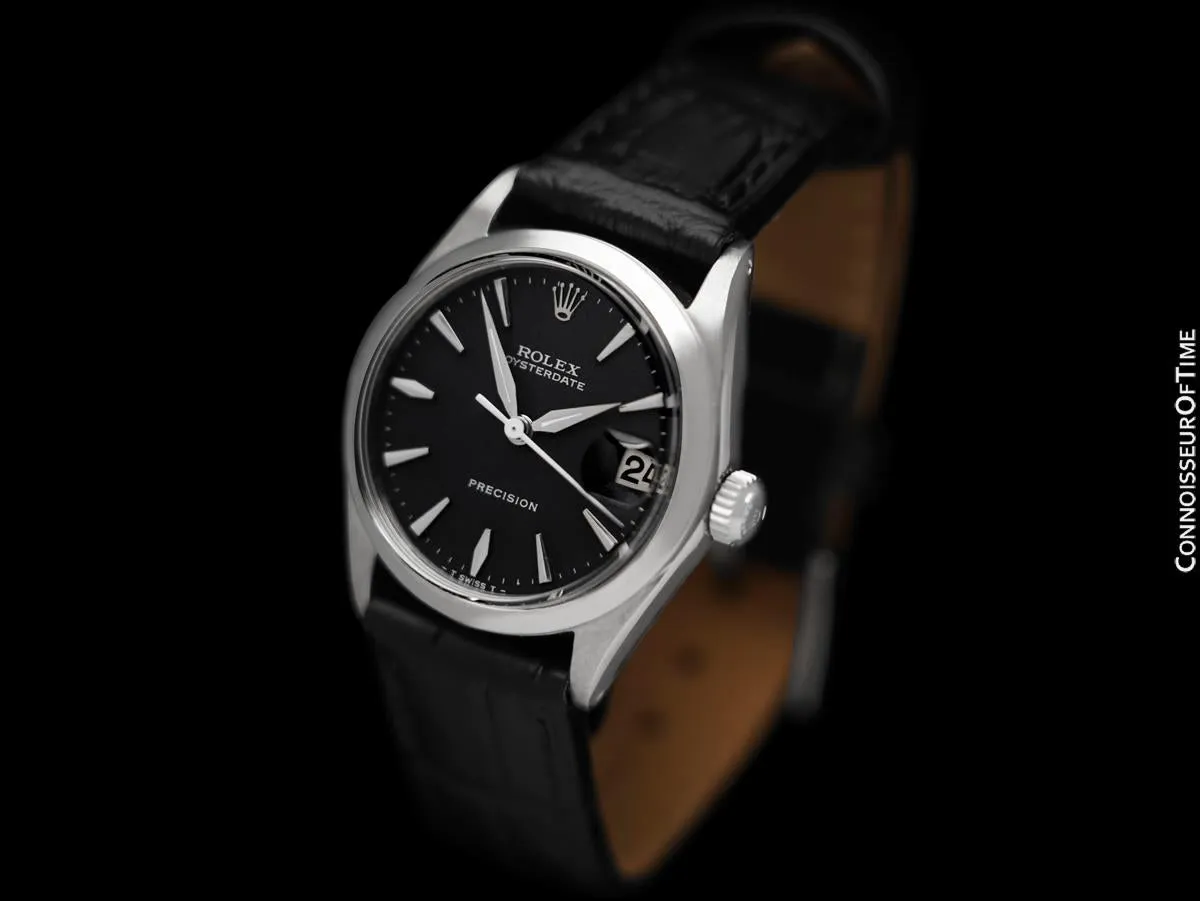 1961 Rolex Oysterdate Vintage Mens Midsize Unisex 30mm Ref. 6466 Watch - Stainless Steel