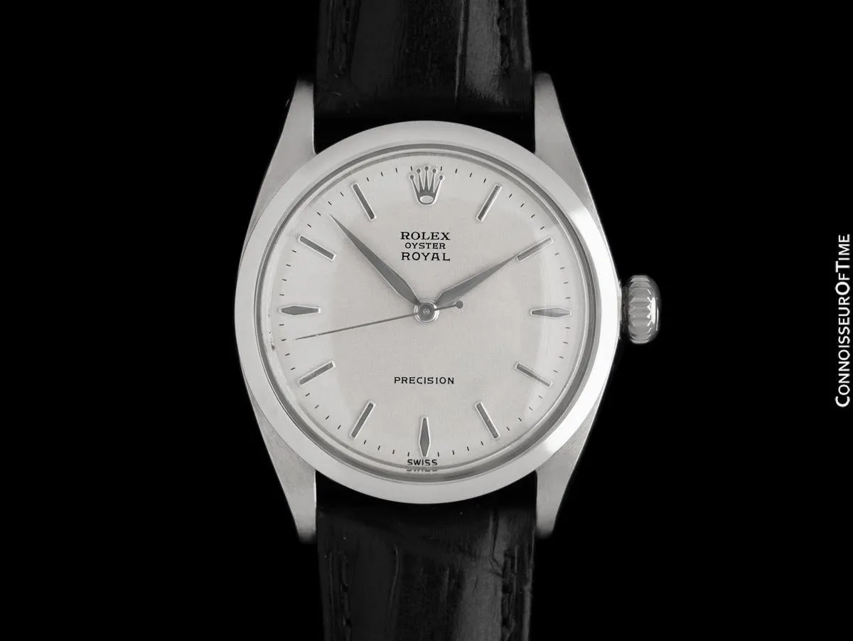 1962 Rolex Oyster Royal Precision Classic Vintage Mens Handwound Watch - Stainless Steel