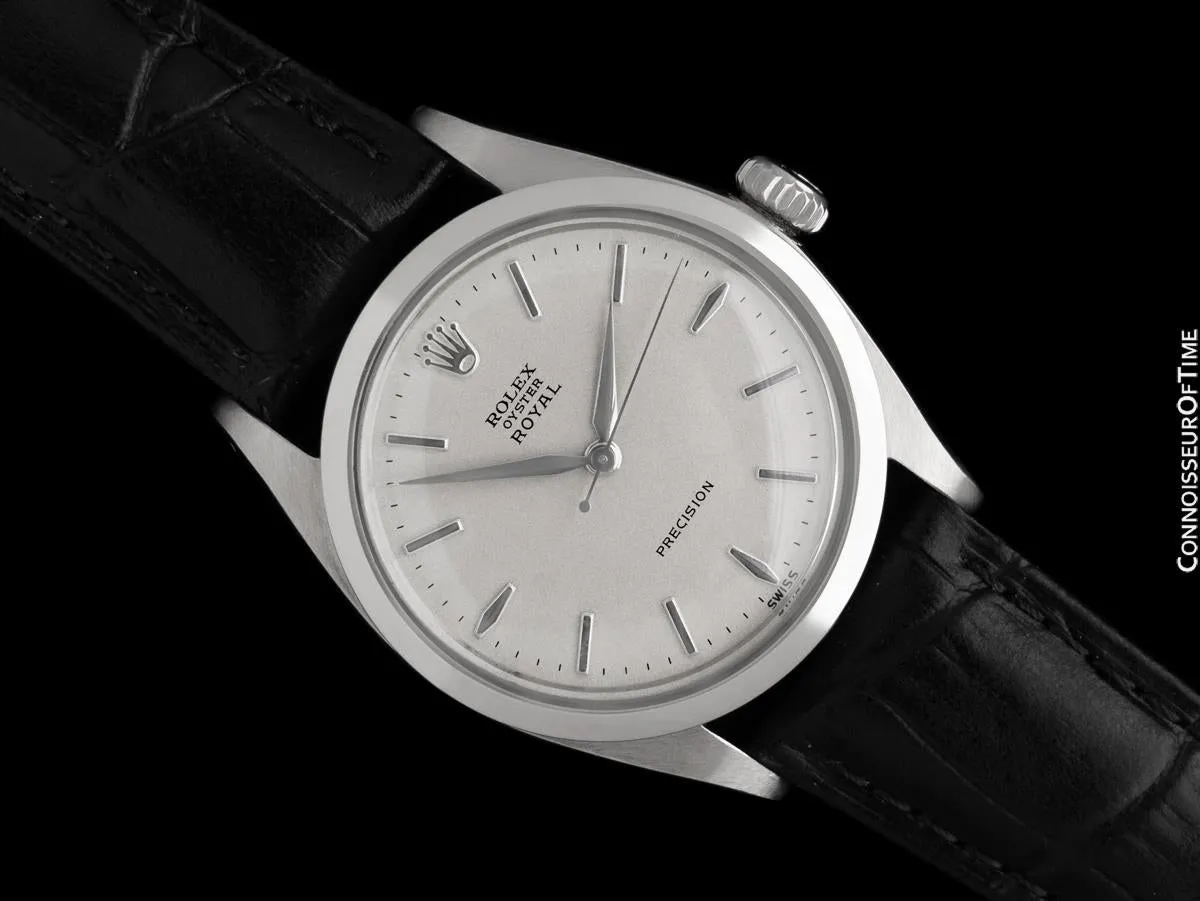 1962 Rolex Oyster Royal Precision Classic Vintage Mens Handwound Watch - Stainless Steel
