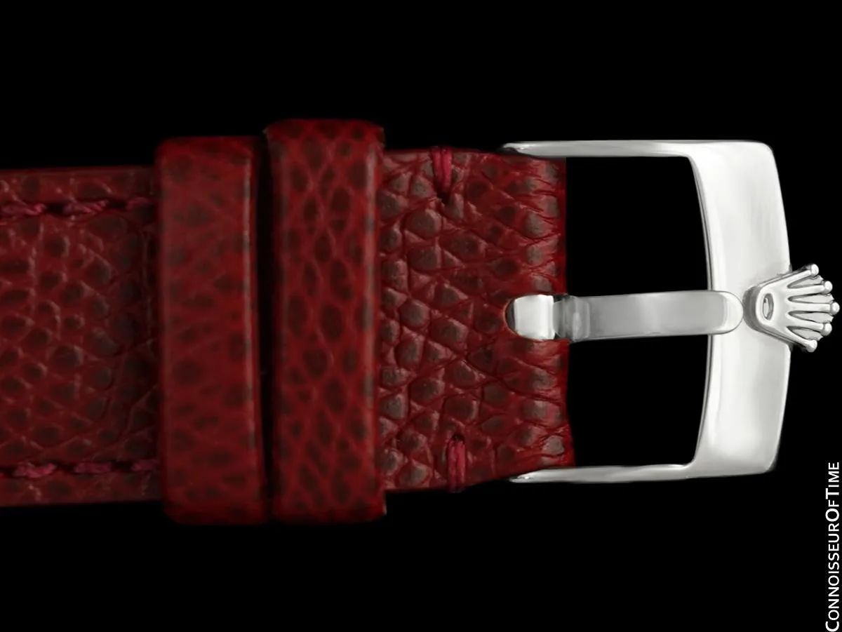 1964 Rolex Oysterdate Mens Vintage Ref. 6694 Date Watch with Red Dial - Stainless Steel & Diamonds