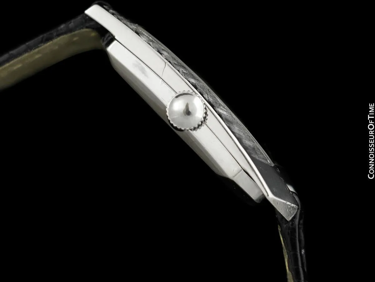 1965 Jaeger-LeCoultre Vintage Mens Asymmetrical Watch - 14K White Gold & Diamonds