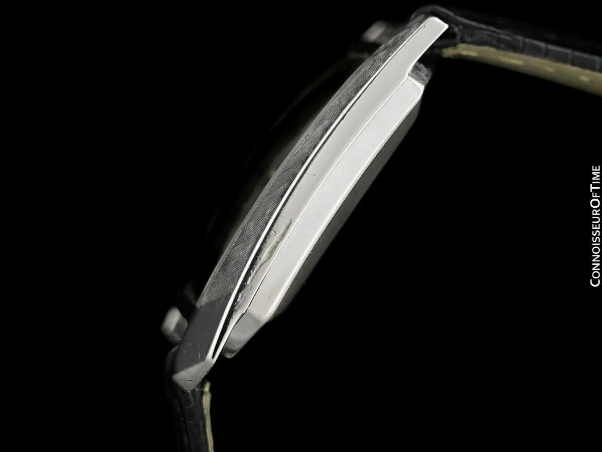 1965 Jaeger-LeCoultre Vintage Mens Asymmetrical Watch - 14K White Gold & Diamonds