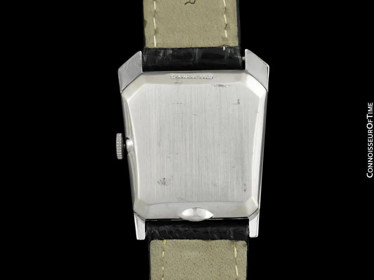 1965 Jaeger-LeCoultre Vintage Mens Asymmetrical Watch - 14K White Gold & Diamonds