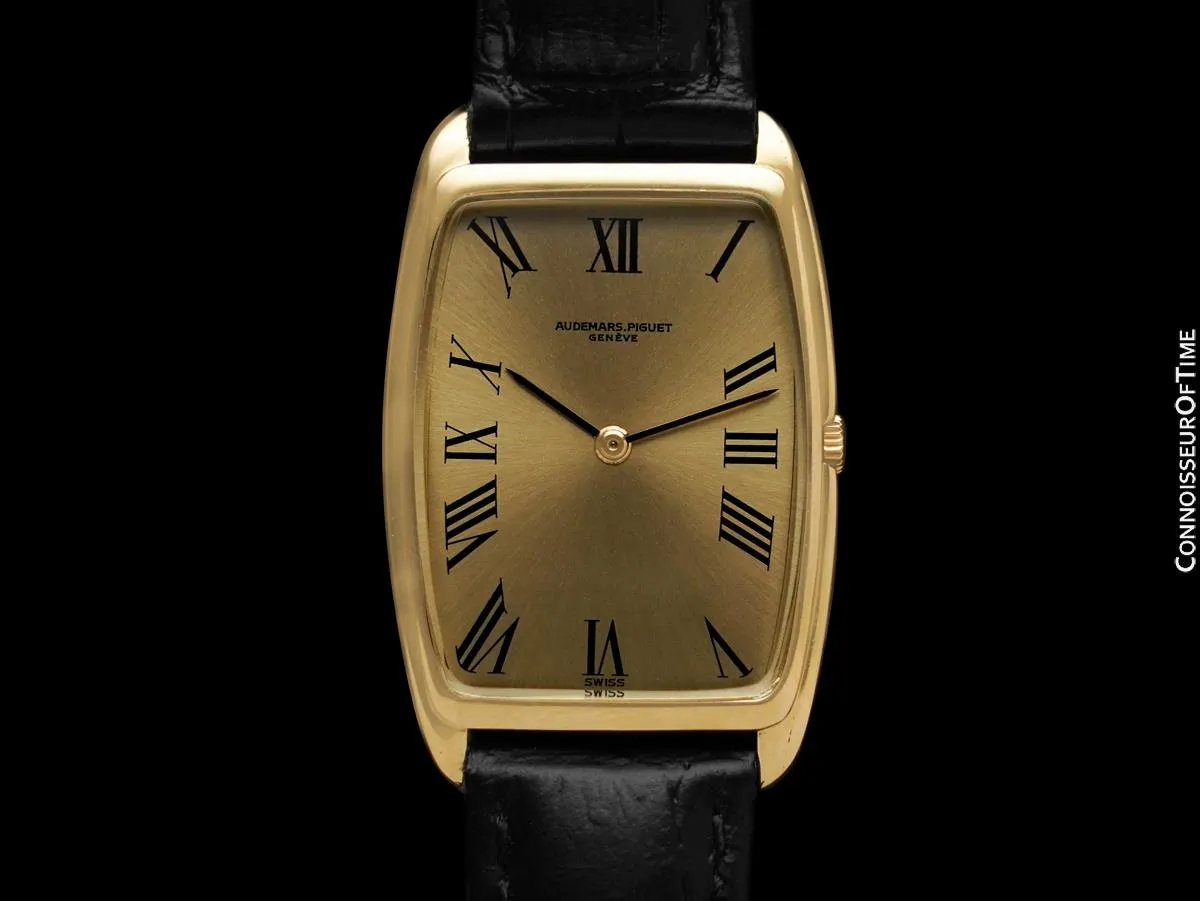 1966 Audemars Piguet Long "Extra-Flat" Vintage Mens Tonneau Watch - 18K Gold