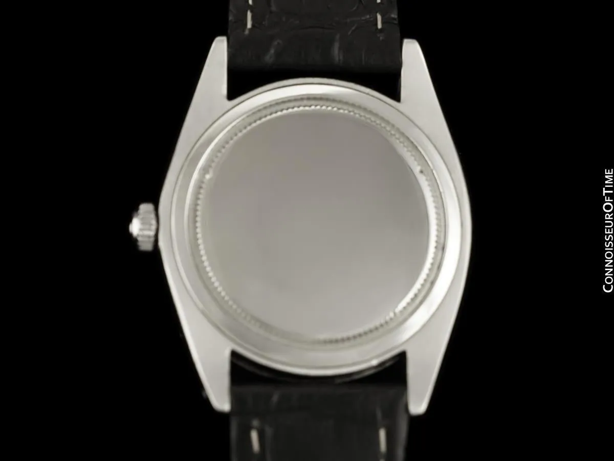 1966 Rolex Oysterdate Mens Vintage Ref. 6694 Date Watch with Blue Dial - Stainless Steel & Diamonds