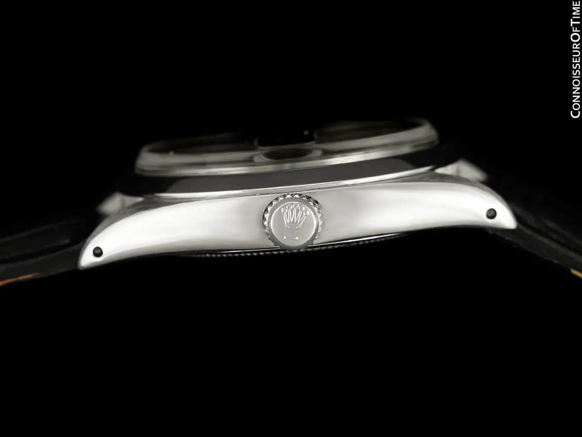 1966 Rolex Oysterdate Mens Vintage Ref. 6694 Date Watch with Blue Dial - Stainless Steel & Diamonds