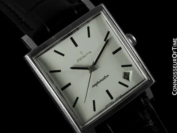 1967 Zenith JFK John F. Kennedy Vintage Respirator Mens Watch - Stainless Steel