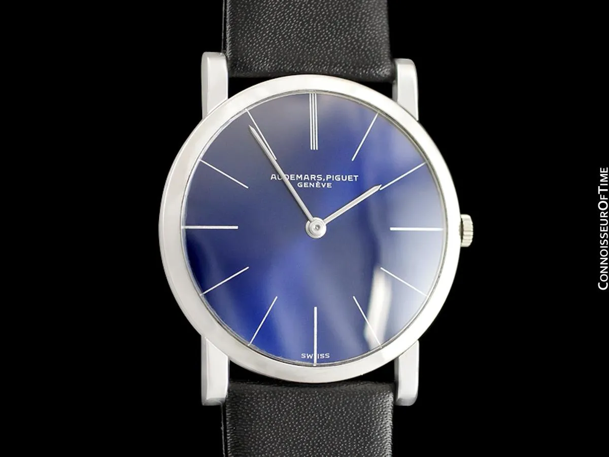 1968 Audemars Piguet "Extra-Flat" Vintage Mens Midsize Watch - 18K White Gold