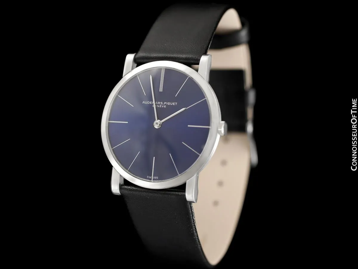 1968 Audemars Piguet "Extra-Flat" Vintage Mens Midsize Watch - 18K White Gold