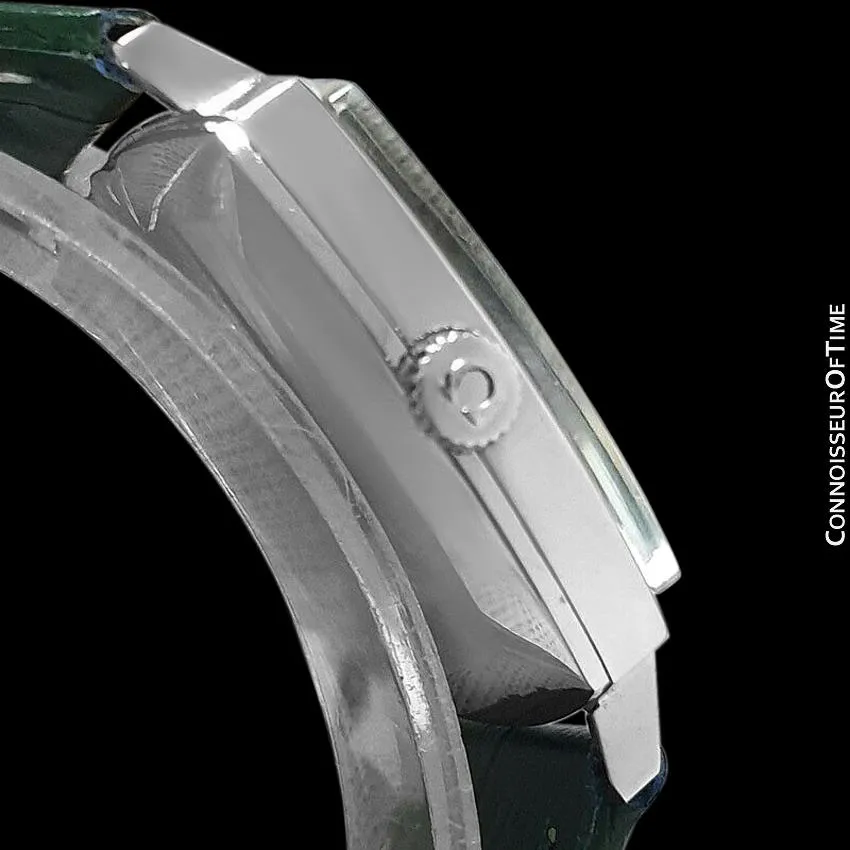 1969 Omega Geneve Vintage Mens Handwound Watch with Emerald / Money Green Dial - Stainless Steel