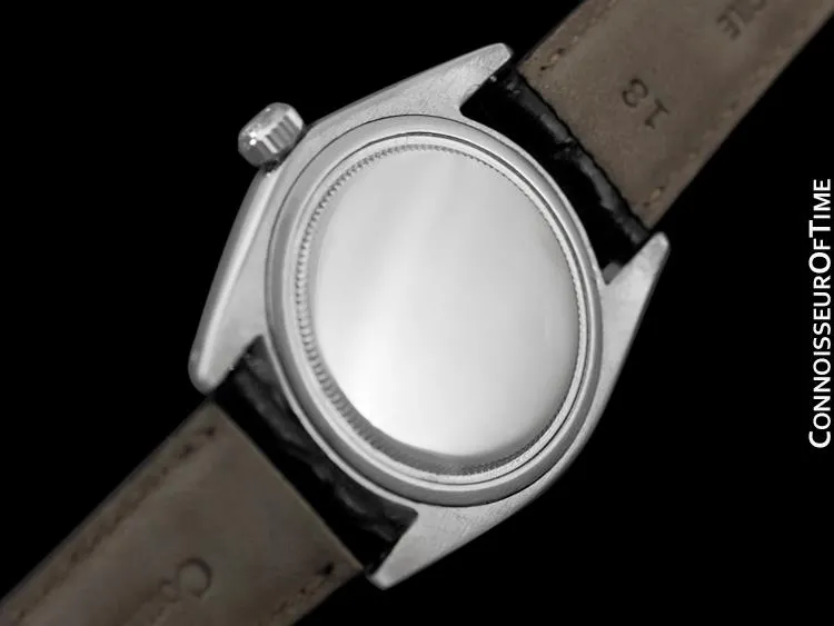 1969 Rolex Vintage Mens Oysterdate Date Watch, Silver Dial with 18K Gold Accents - Stainless Steel