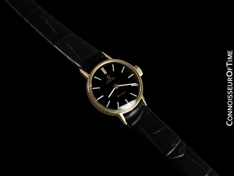 1970 Omega Geneve Vintage Ladies Handwound Dress Watch - 18K Gold