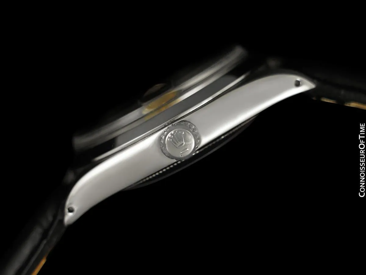 1970 Rolex Vintage Mens Oysterdate Date Watch, Silver Dial with 18K Gold Accents - Stainless Steel