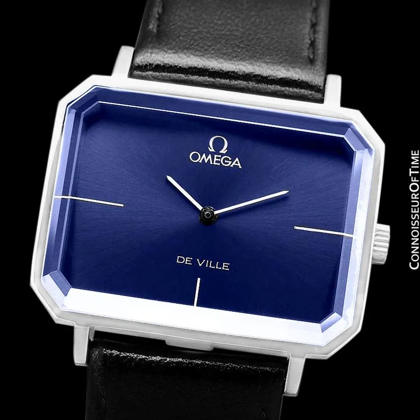 1971 Omega De Ville Mens Midsize "Emerald" Modern Watch By Andrew Grima - Stainless Steel