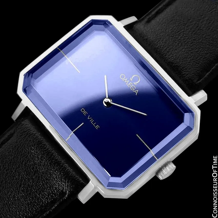 1971 Omega De Ville Mens Midsize "Emerald" Modern Watch By Andrew Grima - Stainless Steel