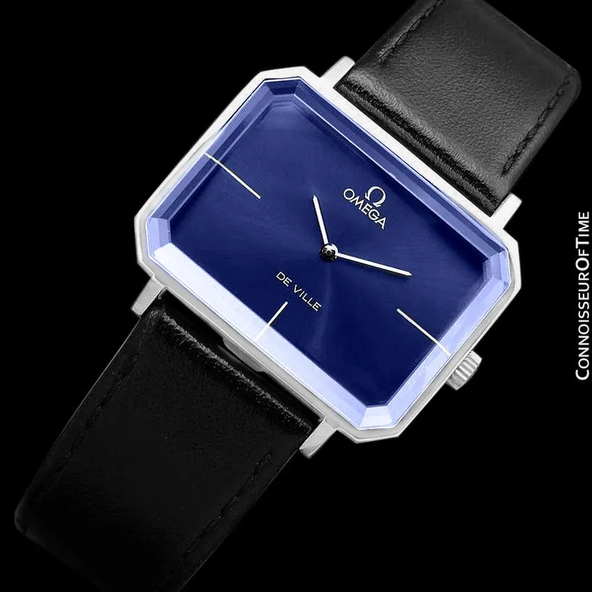 1971 Omega De Ville Mens Midsize "Emerald" Modern Watch By Andrew Grima - Stainless Steel