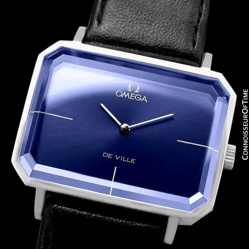 1971 Omega De Ville Mens Midsize "Emerald" Modern Watch By Andrew Grima - Stainless Steel