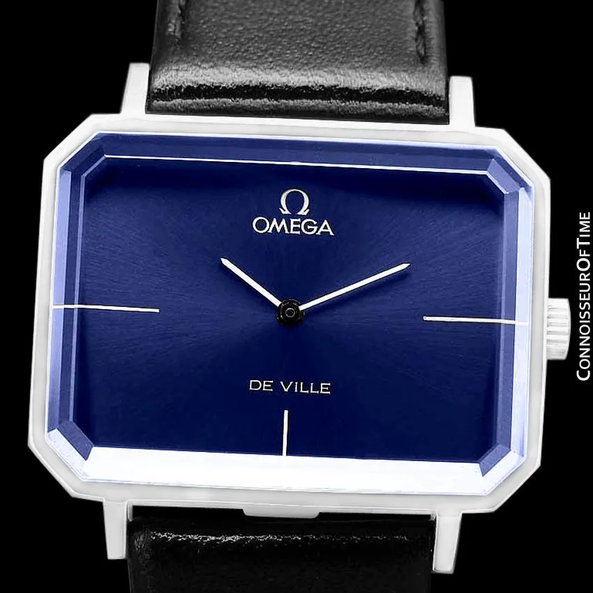 1971 Omega De Ville Mens Midsize "Emerald" Modern Watch By Andrew Grima - Stainless Steel