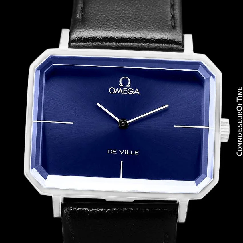 1971 Omega De Ville Mens Midsize "Emerald" Modern Watch By Andrew Grima - Stainless Steel