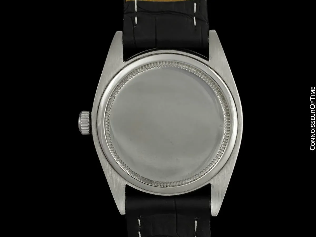 1971 Rolex Oysterdate Mens Vintage Tiffany Blue Dial Watch - Stainless Steel & Diamonds