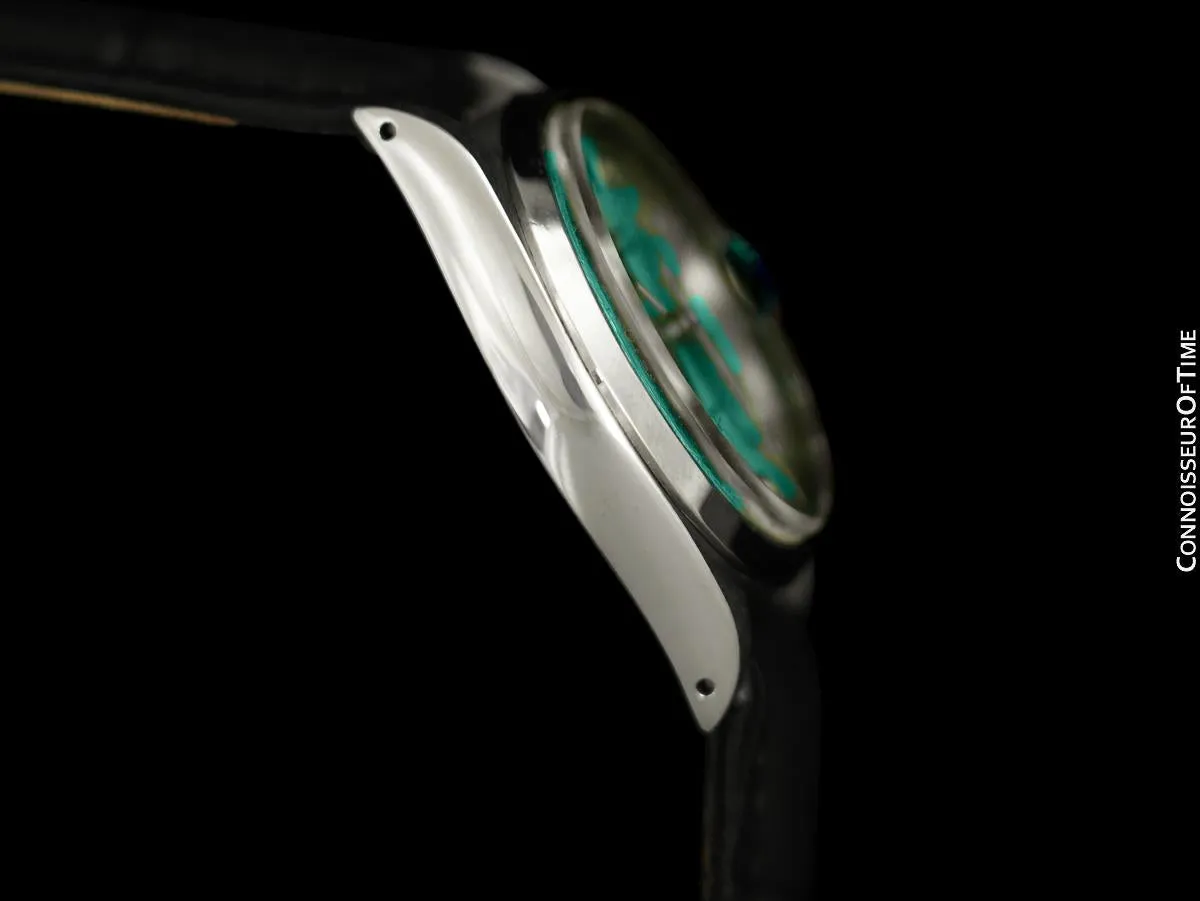 1971 Rolex Oysterdate Mens Vintage Tiffany Blue Dial Watch - Stainless Steel & Diamonds