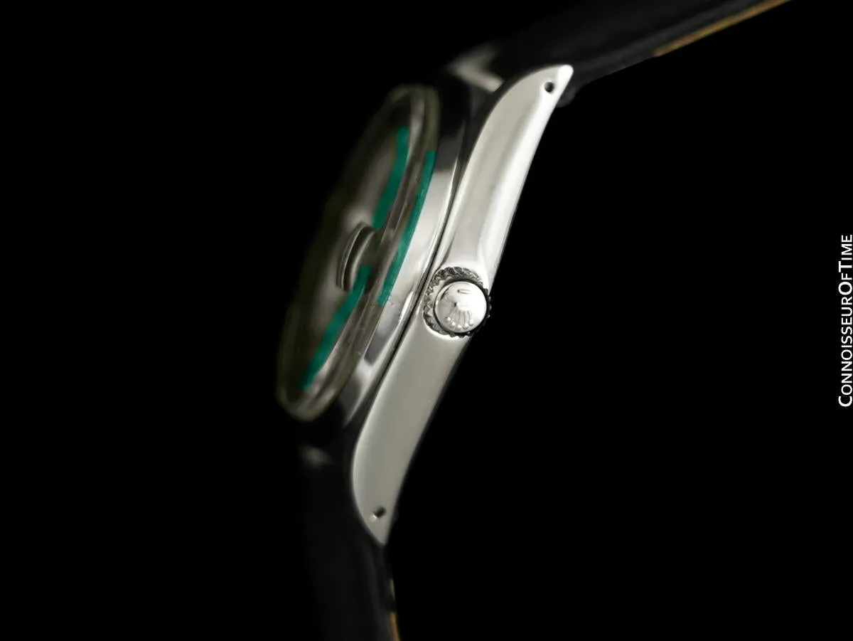 1971 Rolex Oysterdate Mens Vintage Tiffany Blue Dial Watch - Stainless Steel & Diamonds