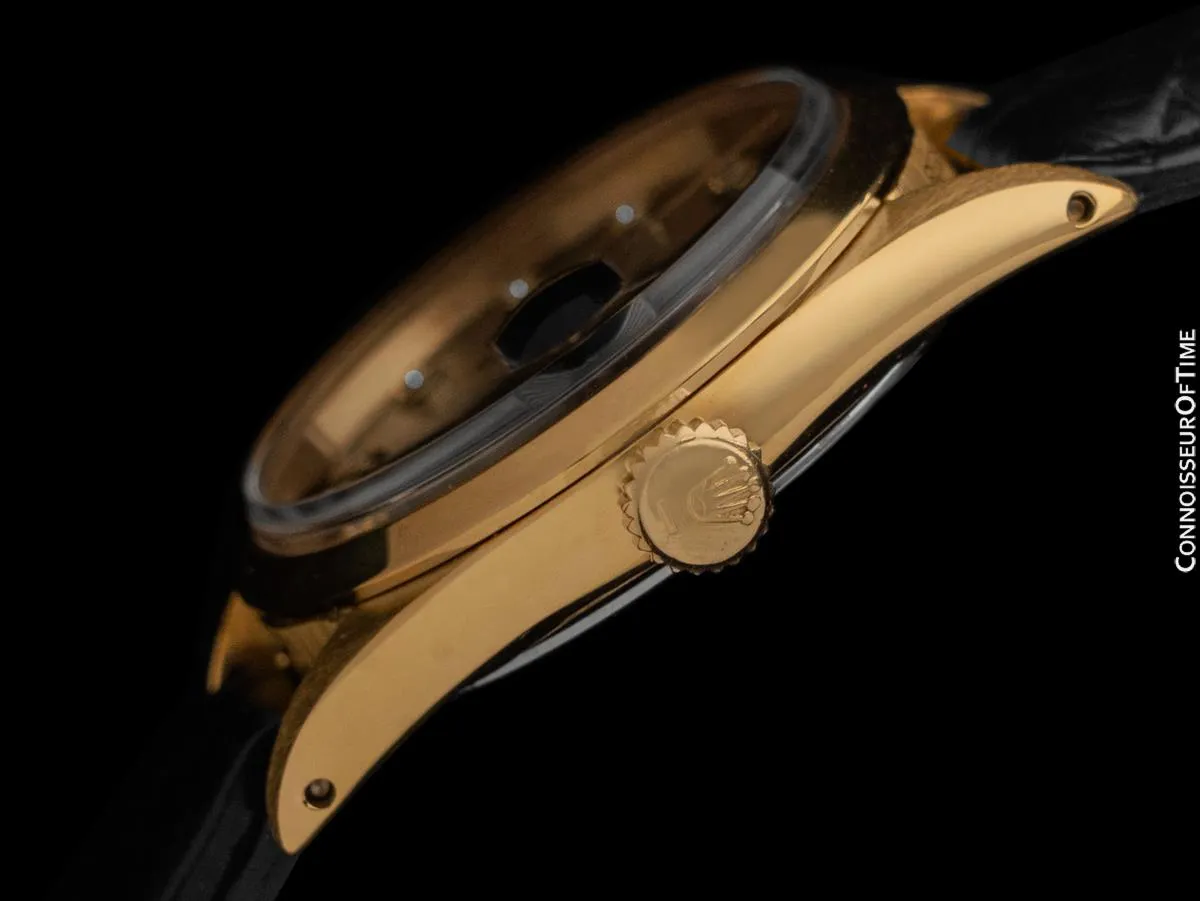 1972 Rolex Oysterdate Mens Vintage Ref. 6694 Date Watch - 18K Gold Plated, Stainless Steel & Diamonds