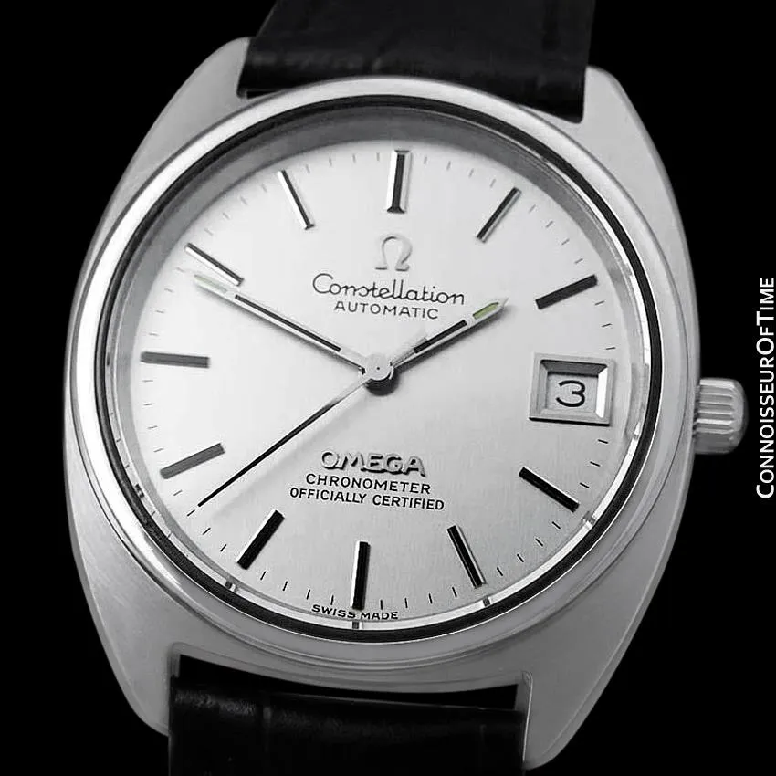 1973 Omega Constellation "C" Chronometer Vintage Mens Calendar Date Watch - Stainless Steel
