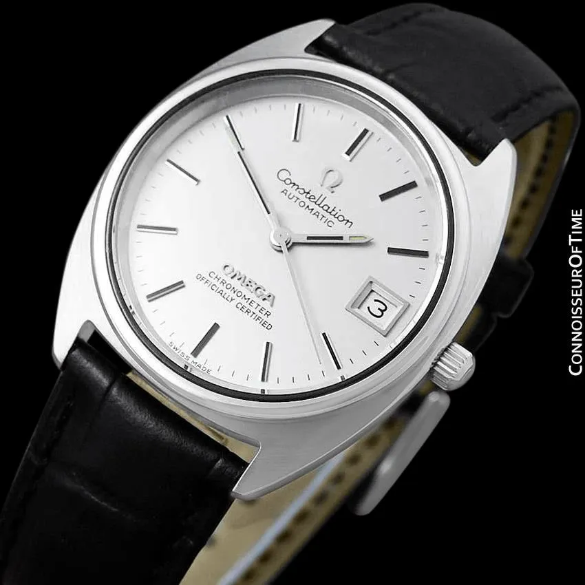 1973 Omega Constellation "C" Chronometer Vintage Mens Calendar Date Watch - Stainless Steel