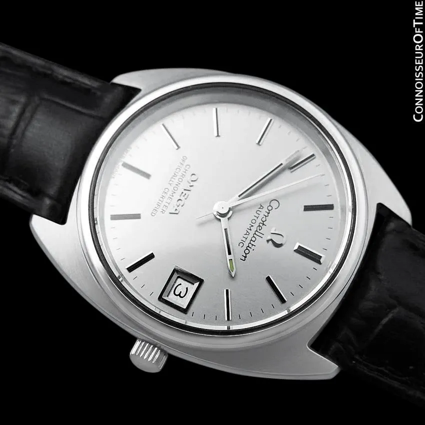1973 Omega Constellation "C" Chronometer Vintage Mens Calendar Date Watch - Stainless Steel