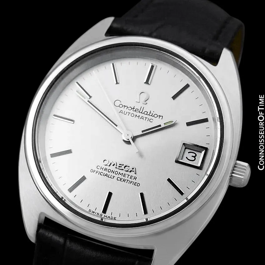 1973 Omega Constellation "C" Chronometer Vintage Mens Calendar Date Watch - Stainless Steel
