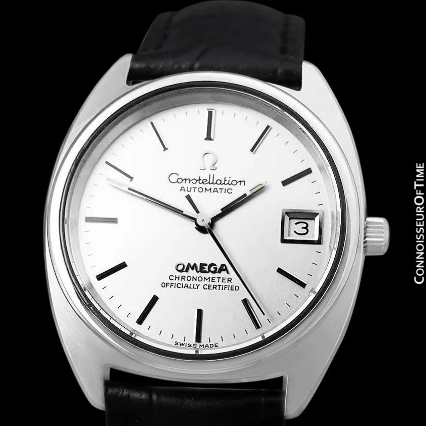 1973 Omega Constellation "C" Chronometer Vintage Mens Calendar Date Watch - Stainless Steel