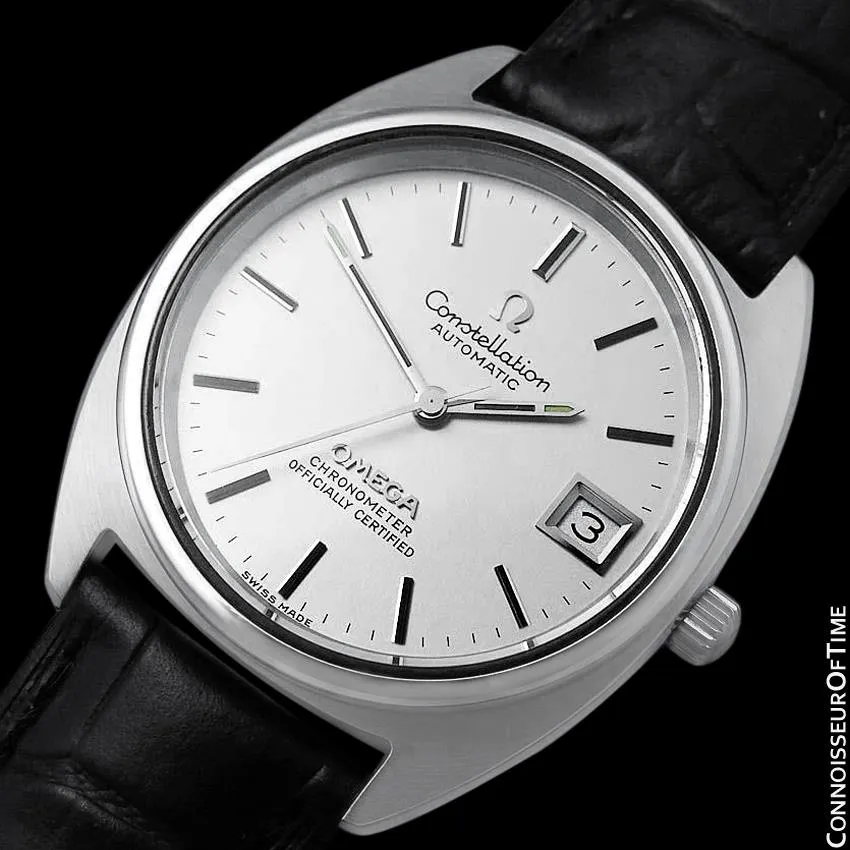 1973 Omega Constellation "C" Chronometer Vintage Mens Calendar Date Watch - Stainless Steel