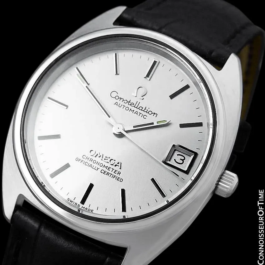 1973 Omega Constellation "C" Chronometer Vintage Mens Calendar Date Watch - Stainless Steel