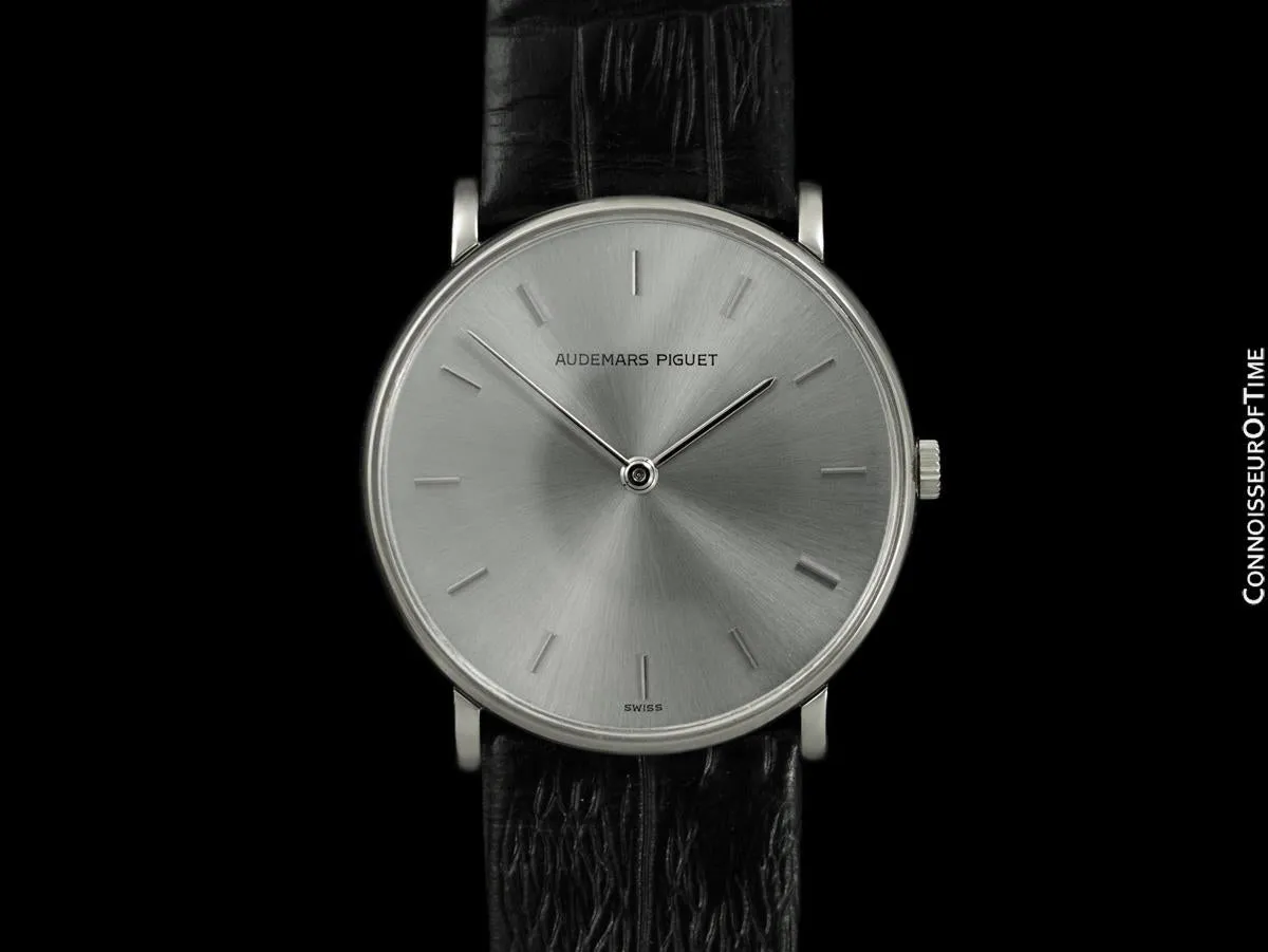 1975 Audemars Piguet "Extra-Flat" Vintage Mens Midsize Watch - 18K White Gold