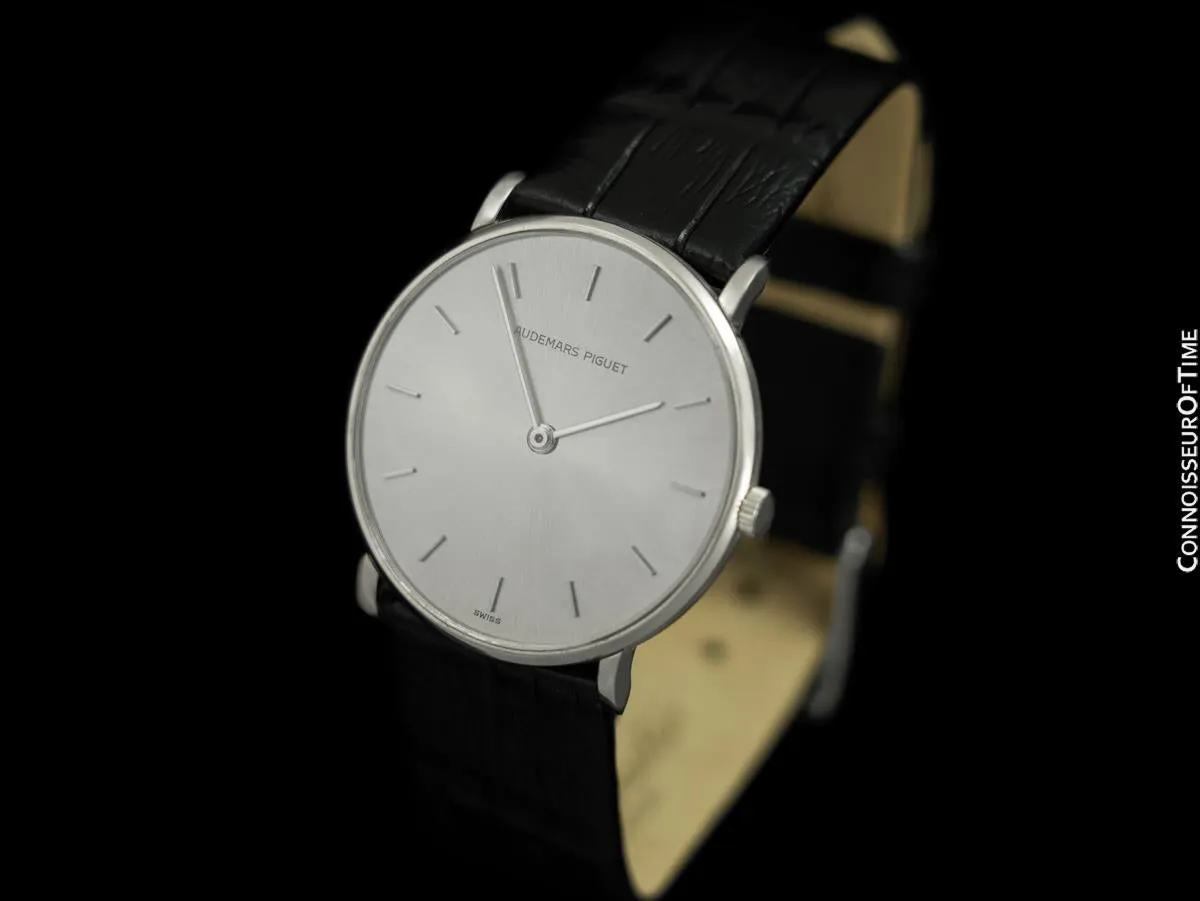 1975 Audemars Piguet "Extra-Flat" Vintage Mens Midsize Watch - 18K White Gold