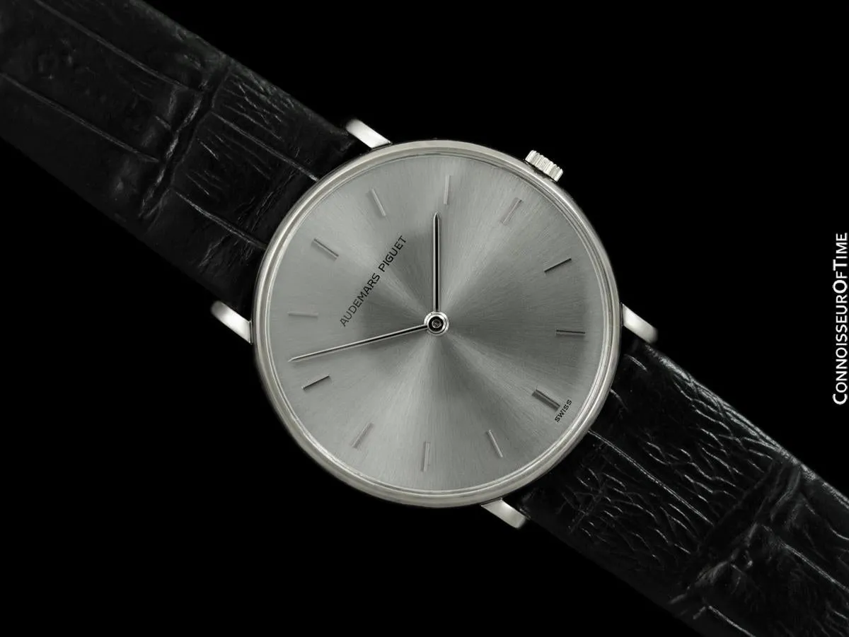 1975 Audemars Piguet "Extra-Flat" Vintage Mens Midsize Watch - 18K White Gold