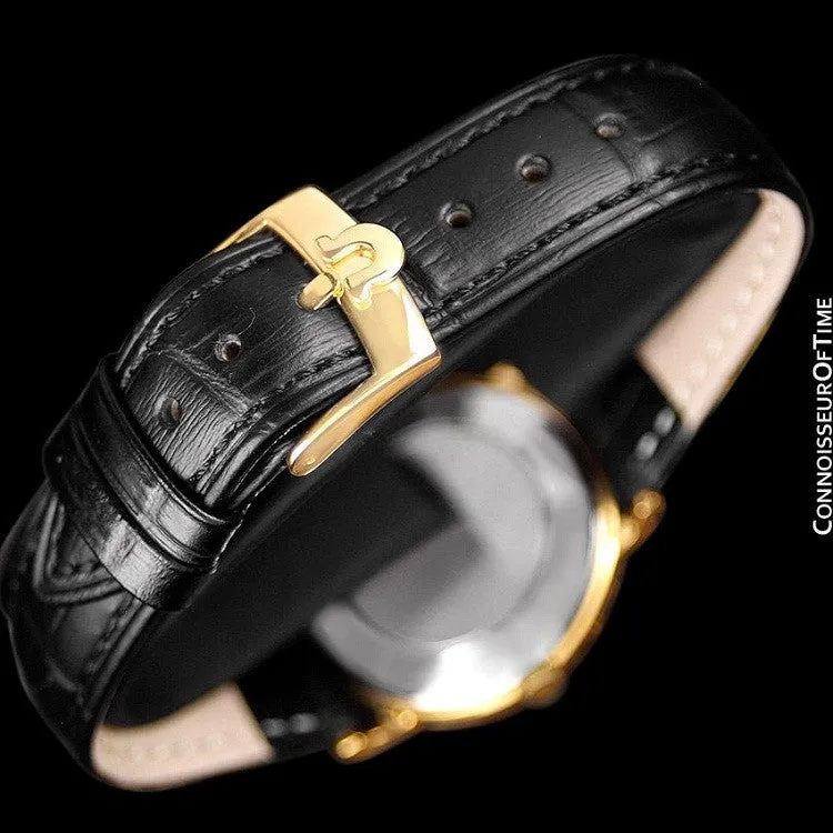 1979 Omega De Ville Vintage Mens Handwound Ultra Thin Dress Watch - 18K Gold Plated & Stainless Steel