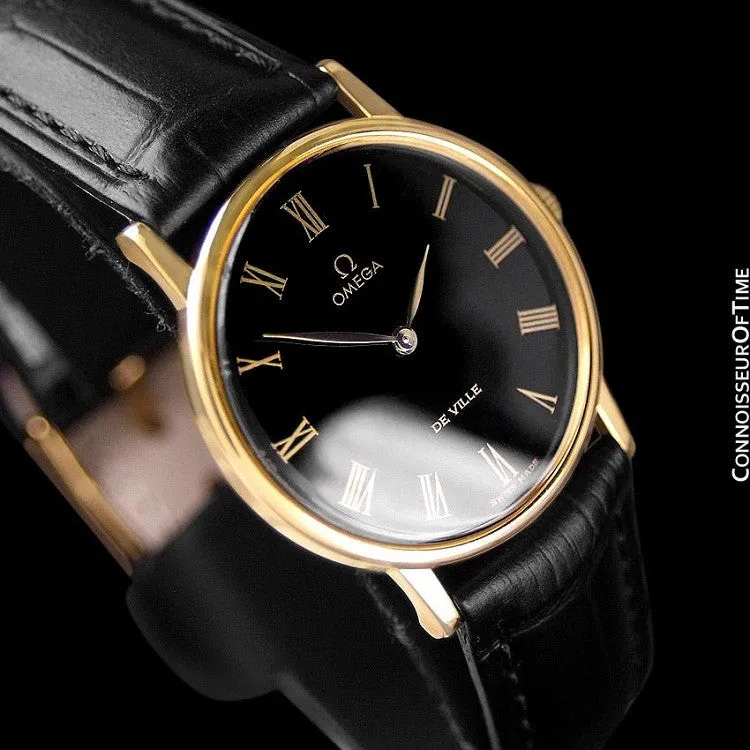 1979 Omega De Ville Vintage Mens Handwound Ultra Thin Dress Watch - 18K Gold Plated & Stainless Steel