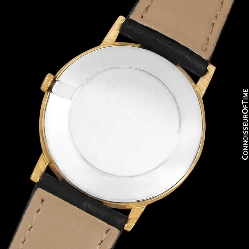 1980 Omega De Ville Vintage Mens Handwound Ultra Thin Dress Watch - 18K Gold Plated and Stainless Steel